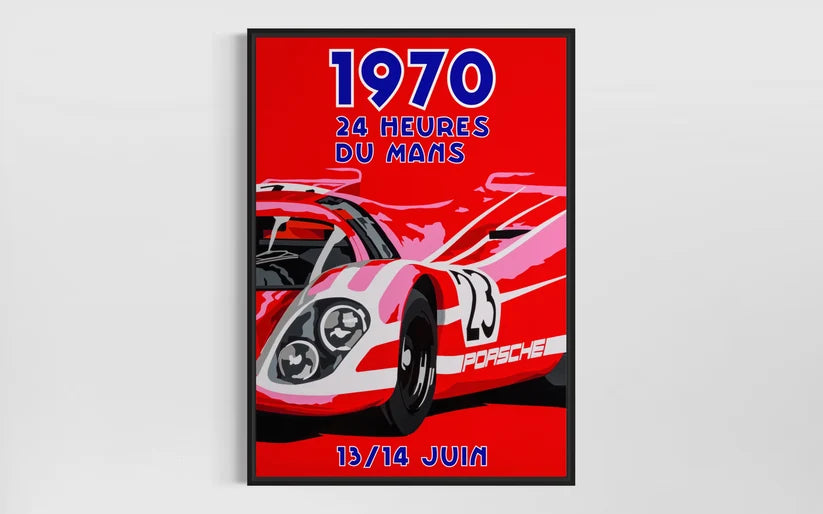 Le Mans 1970 retro poster-style Porsche 917. Fine art Giclee print.