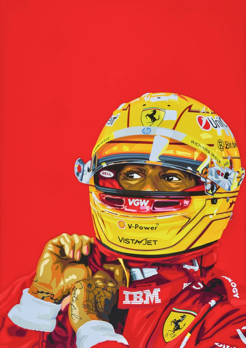 Lewis at Ferrari. Fine Art Giclee Ltd Ed Print.