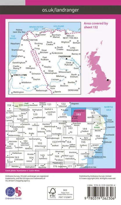 OS Landranger - 132 - North West Norfolk, King’s Lynn & Fakenham