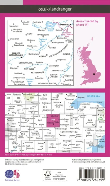 OS Landranger - 141 - Kettering & Corby