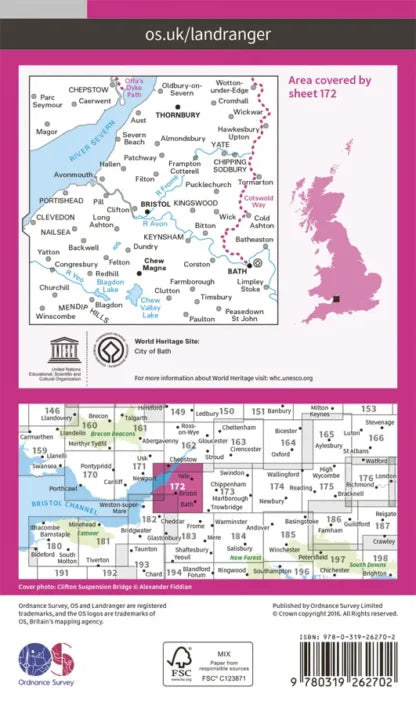 OS Landranger - 172 - Bristol & Bath, Thornbury