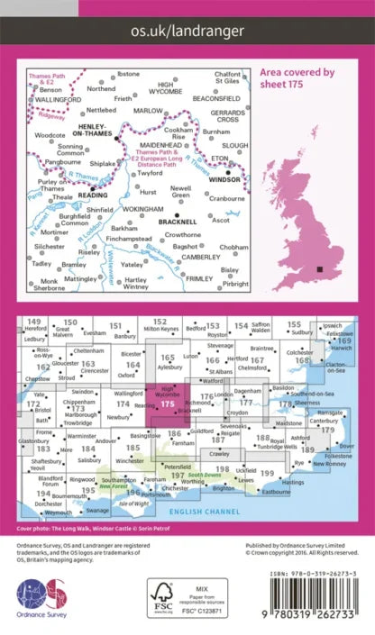OS Landranger - 175 - Reading, Windsor, Henley-on-Thames