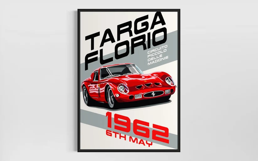 Targa Florio 1962 Race poster. Fine art Giclee print.