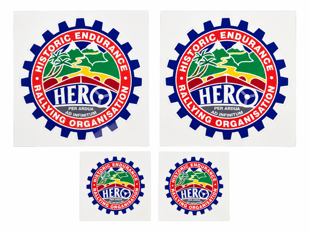 HERO Car Sticker Pack – 2 Large & 2 Small