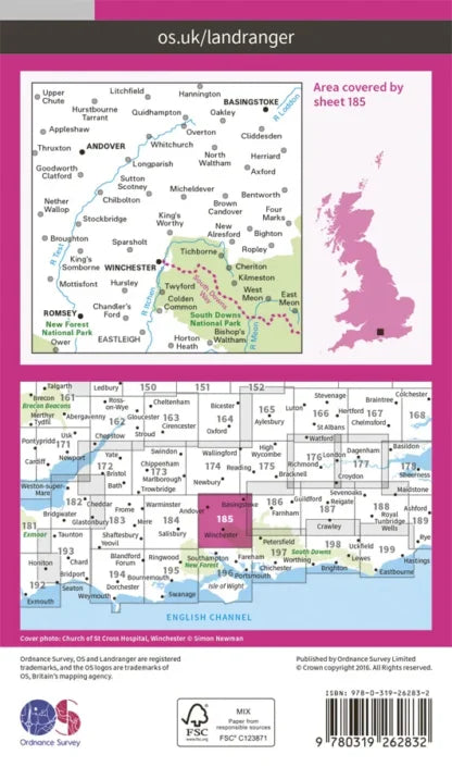 OS Landranger - 185 - Winchester & Basingstoke