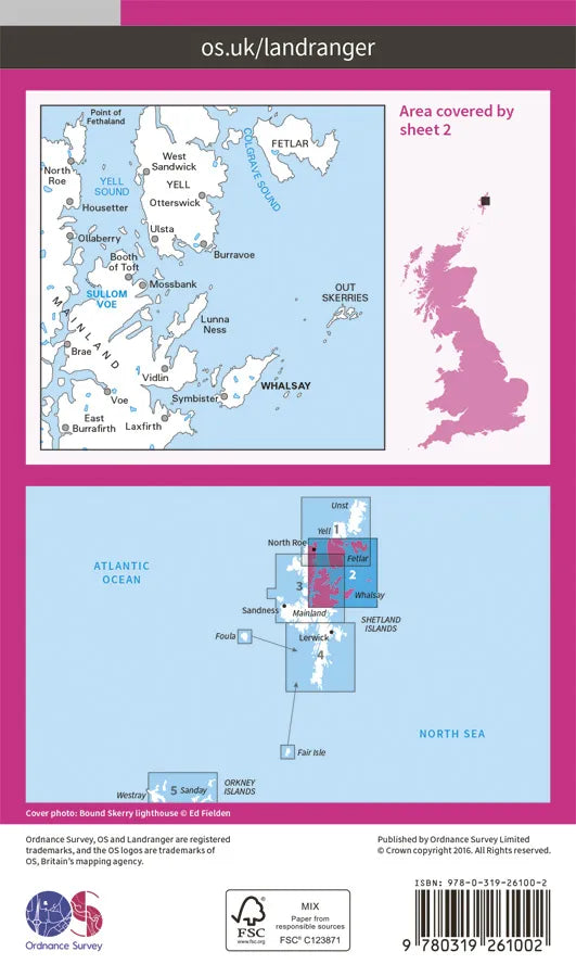 OS Landranger - 2 - Shetland – Sullom Voe & Whalsay