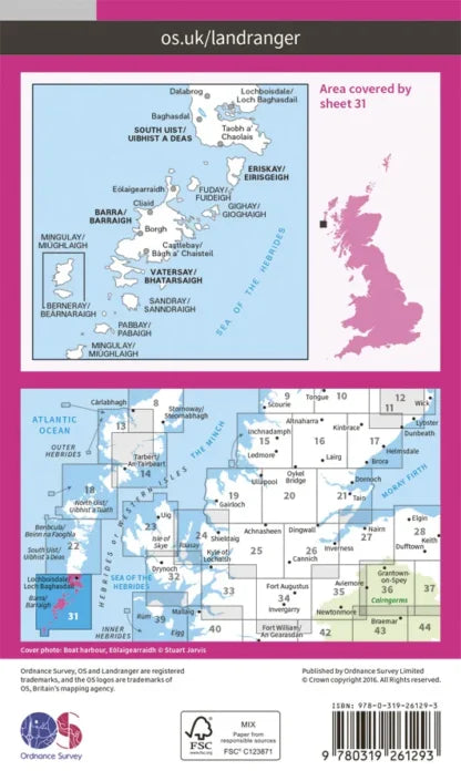 OS Landranger - 31 - Barra & South Uist, Vatersay & Eriskay