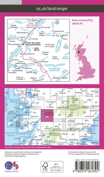 OS Landranger - 41 - Ben Nevis, Fort William & Glen Coe