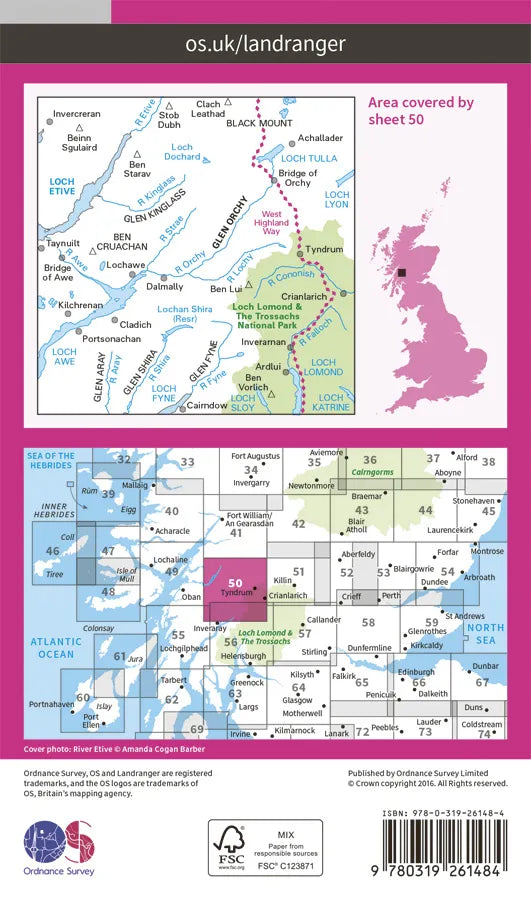 OS Landranger - 50 - Glen Orchy & Loch Etive