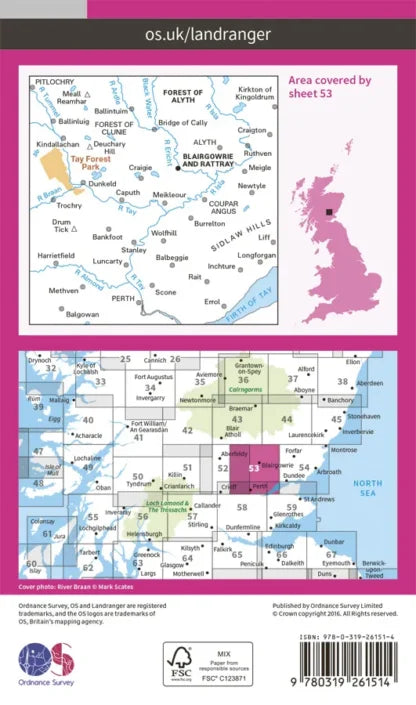 OS Landranger - 53 - Blairgowrie & Forest of Alyth
