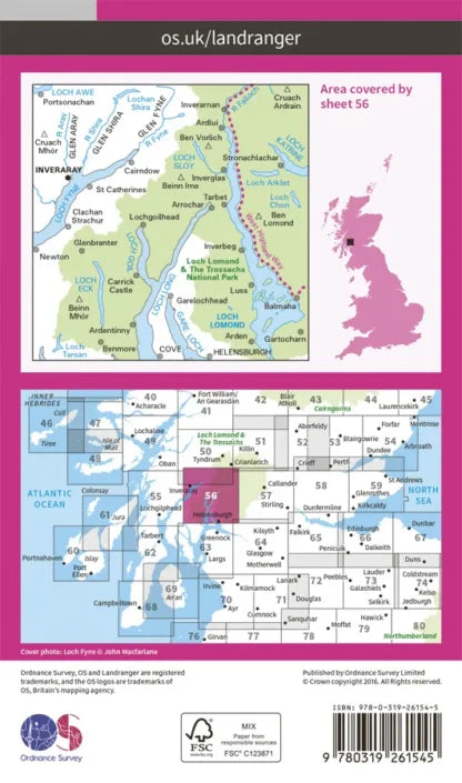 OS Landranger - 56 - Loch Lomond & Inveraray