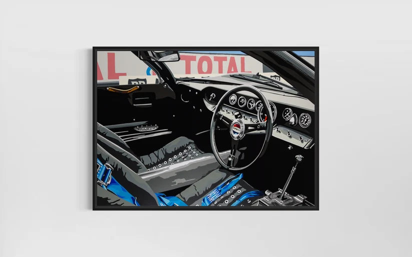 in GT40. Fine Art Giclee Ltd Ed Print.