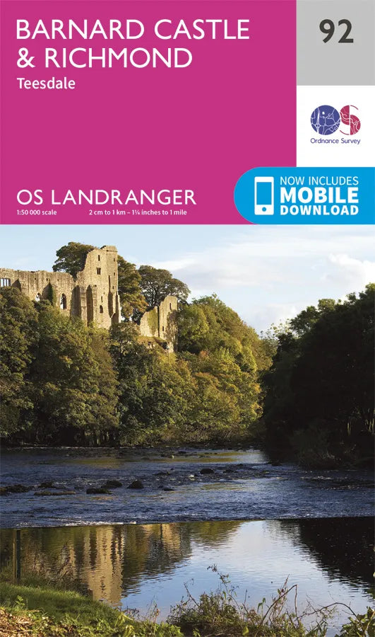 OS Landranger - 92 - Barnard Castle and surrounding areas