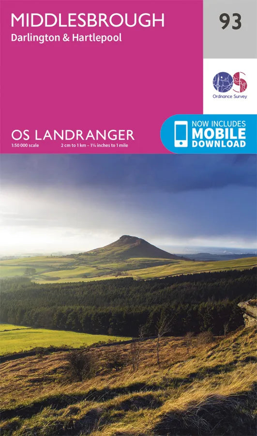 OS Landranger - 93 - Middlesbrough, Darlington & Hartlepool