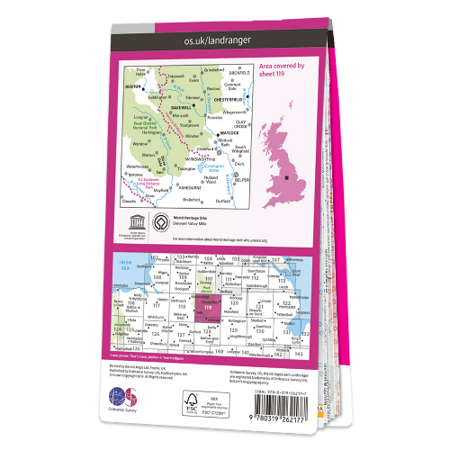 OS Landranger - 119 - Buxton, Matlock, Bakewell & Dove Dale