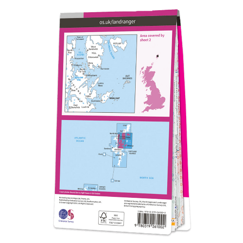 OS Landranger - 002 - Shetland – Sullom Voe & Whalsay area