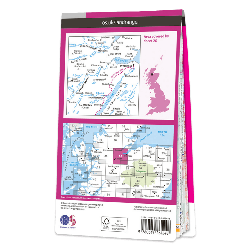 OS Landranger - 026 - Inverness & Loch Ness, Strathglass area