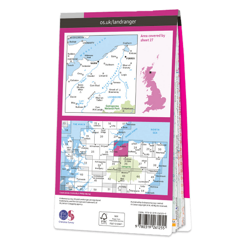 OS Landranger - 027 - Nairn & Forres, River Findhorn area