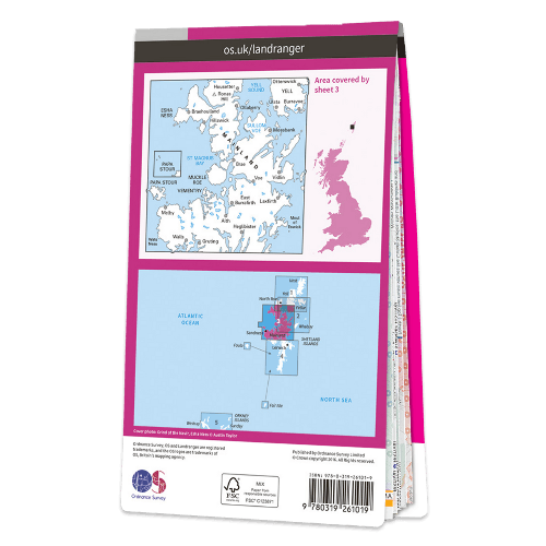OS Landranger - 003 - Shetland - North Mainland area Landranger Map