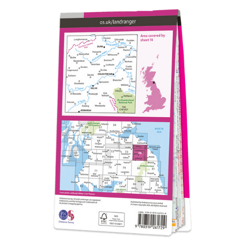 OS Landranger - 074 - Kelso & Coldstream, Jedburgh & Duns