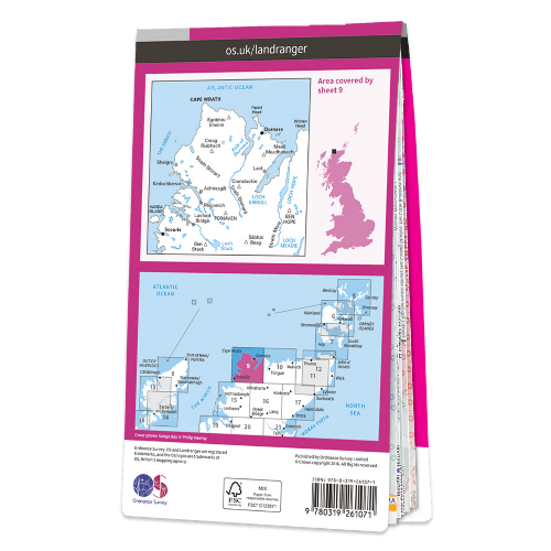 OS Landranger - 009 - Cape Wrath, Durness & Scourie area