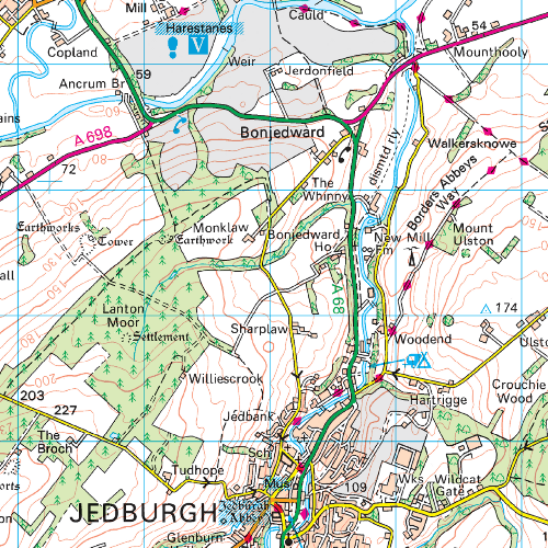 OS Landranger - 074 - Kelso & Coldstream, Jedburgh & Duns