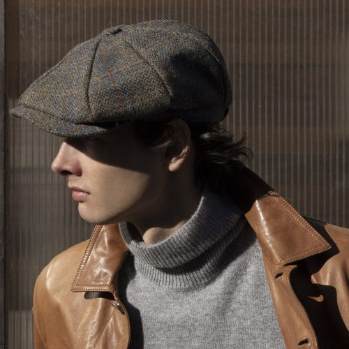 Baker Boy Tweed Cap - Herringbone Brown