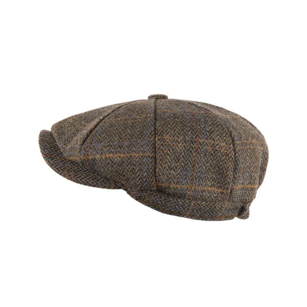 Baker Boy Tweed Cap - Herringbone Brown