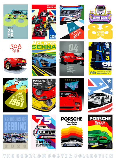 Image of Bedroom Poster Collection – Motorsport Gallery Poster