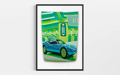 De Tomaso Pantera 70. Fine Art Giclee Ltd-Ed Print.