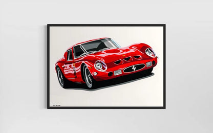 Ferrari 250 GTO. Fine Art Giclee Ltd Ed Print.