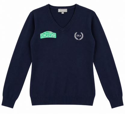 Flying Scotsman Women’s V-Neck Jumper – Navy