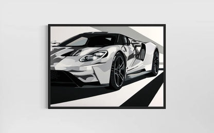 Ford GT Supercar. Fine Art Giclee Ltd Ed Print.