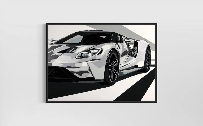 Ford GT Supercar. Fine Art Giclee Ltd Ed Print.