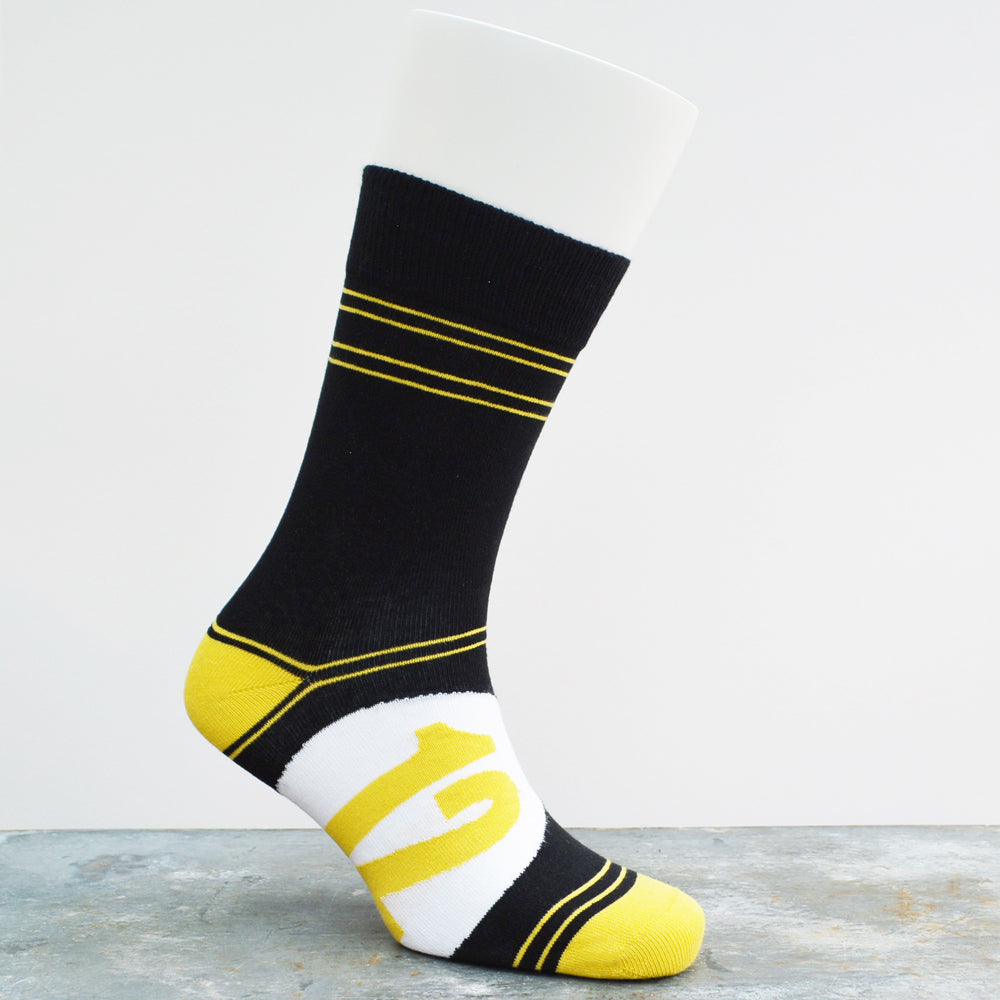 Motoring Leg-Ends Socks - Black and Gold
