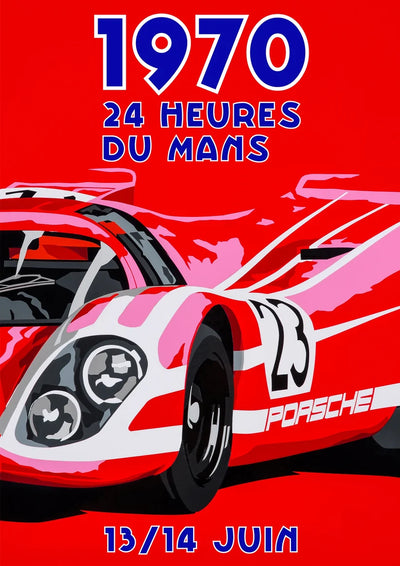 Image of Le Mans 1970 Retro Poster-Style Porsche 917 – Fine Art Giclée Print