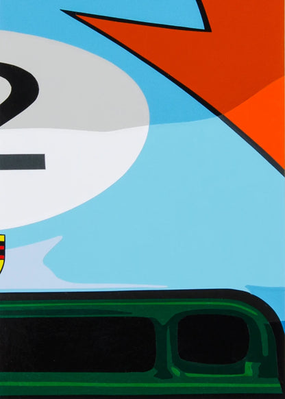 Mini Gulf Porsche 908. Original (hand-cut) Vinyl Artwork.