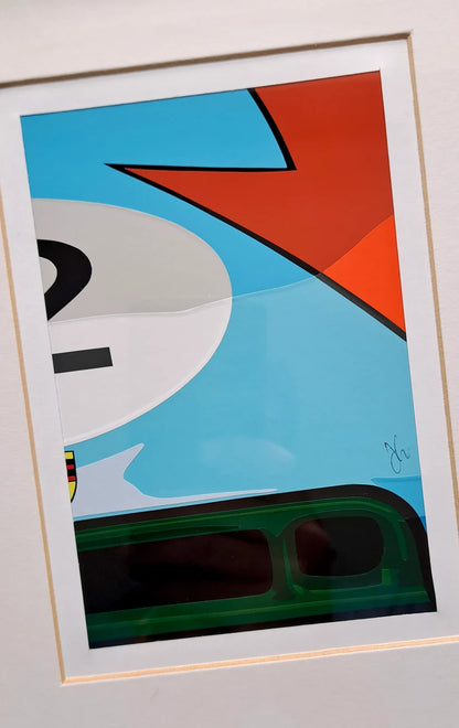Mini Gulf Porsche 908. Original (hand-cut) Vinyl Artwork.