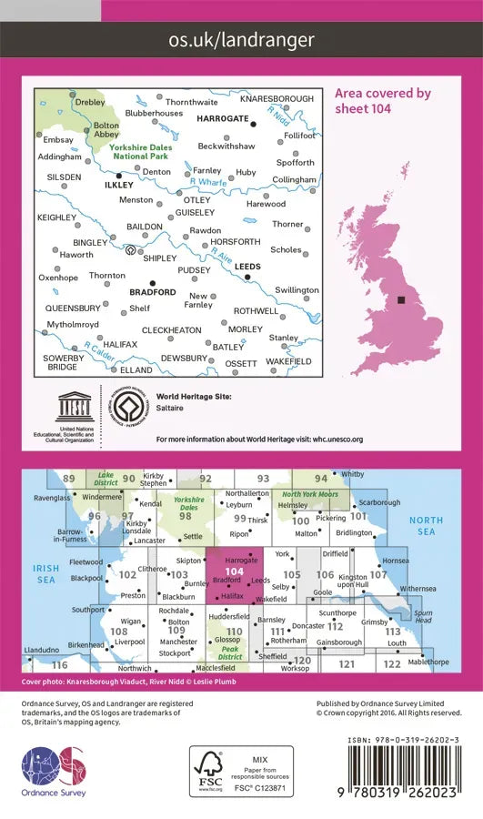 OS Landranger - 103 - Blackburn & Burnley, Clitheroe & Skipton