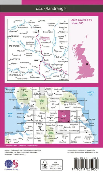 OS Landranger - 104 - Leeds & Bradford, Harrogate & Ilkley