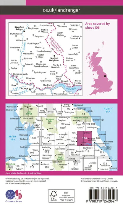 OS Landranger - 105 - York & Selby