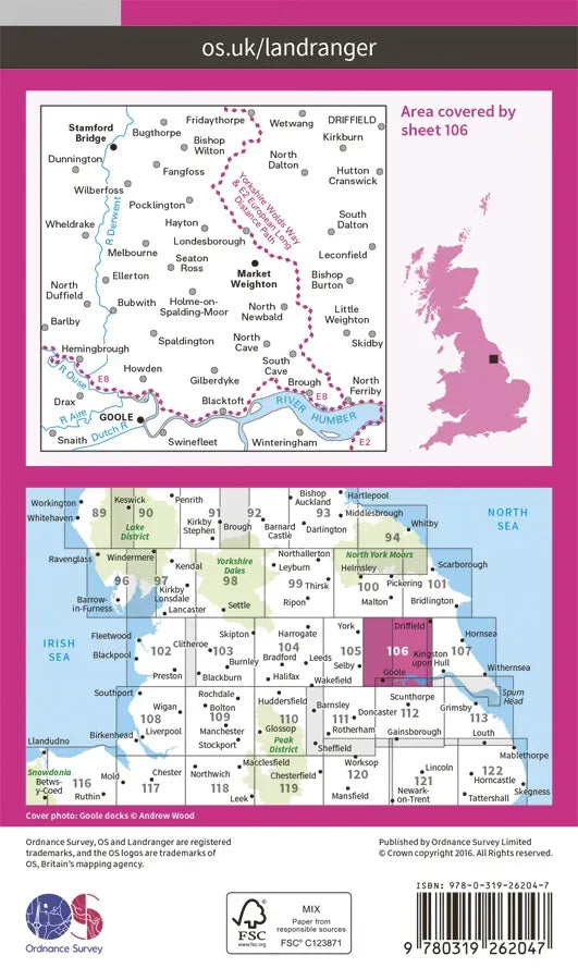 OS Landranger - 105 - York & Selby
