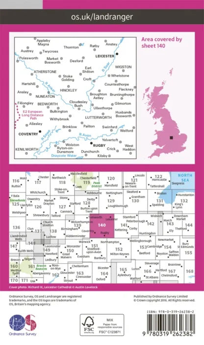 OS Landranger - 140 - Leicester, Coventry & Rugby