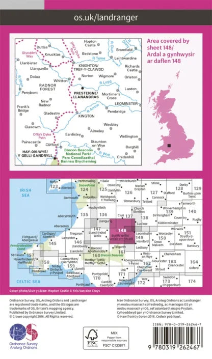 OS Landranger - 148 - Presteigne & Hay-on-Wye