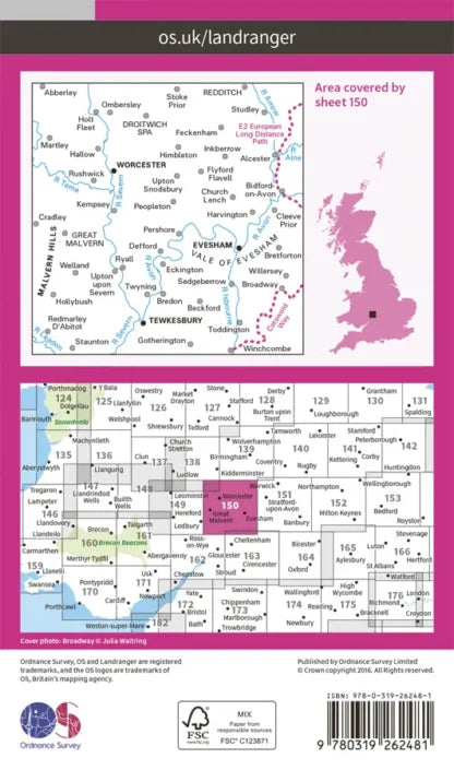 OS Landranger - 150 - Worcester & The Malverns