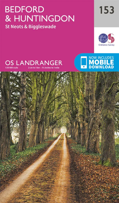 OS Landranger - 153 - Bedford, Huntingdon, St Neots & Biggleswade