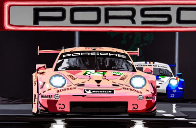 Image of Pink Pig at Le Mans – Fine Art Giclée Limited Edition Print