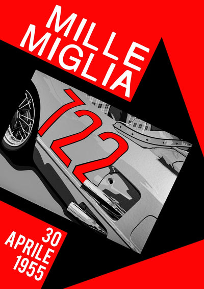 Image of Stirling Moss 1955 Mercedes 722 Mille Miglia – Fine Art Print (Portrait)