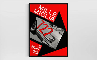 Image of Stirling Moss 1955 Mercedes 722 Mille Miglia – Fine Art Print (Portrait)