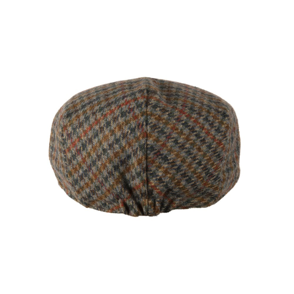 Tweed Flat Cap - Petrol Rust Houndstooth